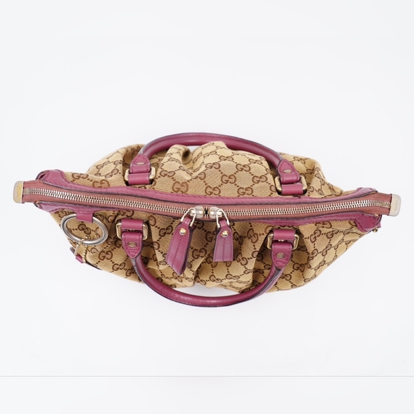 AQ28❤️ GUCCI Monogram Sukey Top Handle Satchel - Picture 10 of 15